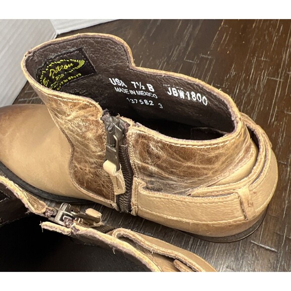 JB Dillon Ankle Boots Womens Brown Leather Distressed 7-1/2B Cowboy JBW1800 EUC - Picture 9 of 11